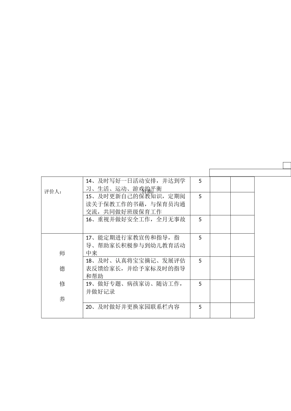 教师自主发展评价表（月）.docx_第2页