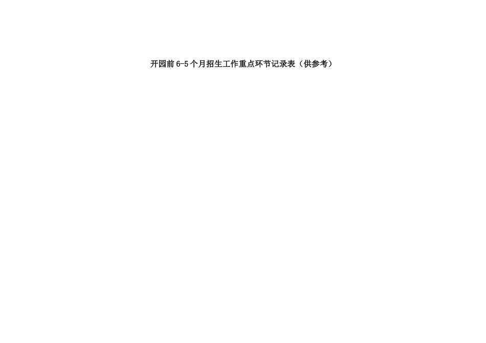 开园前6-5个月招生工作重点环节记录表（供参考）.docx_第1页