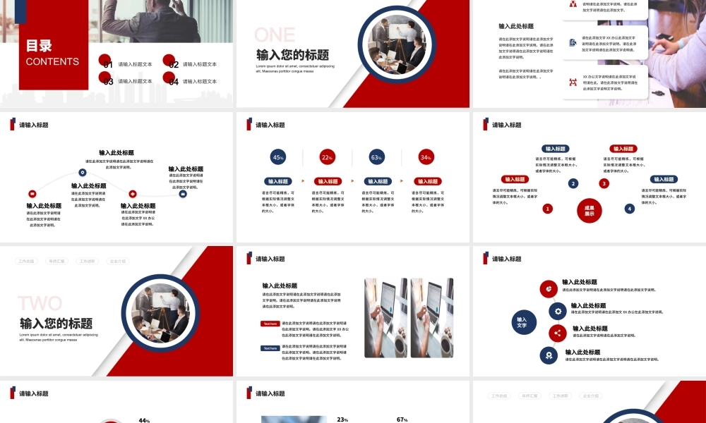 红蓝商务项目分析报告PPT通用模板.pptx