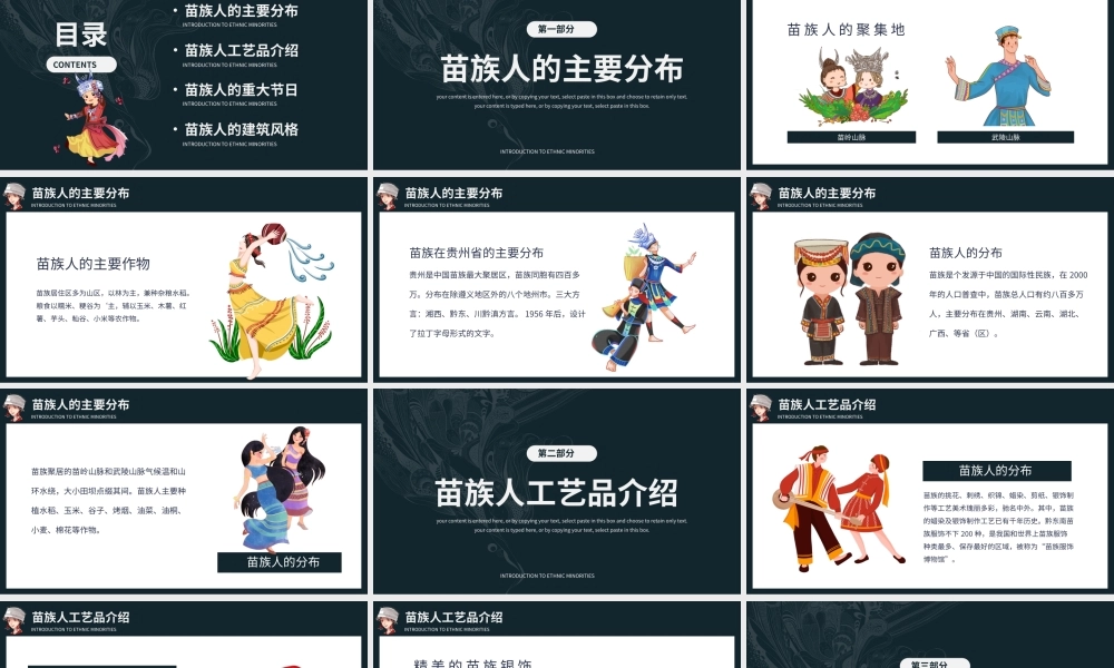 民族介绍苗族工艺节日建筑介绍PPT模板.pptx