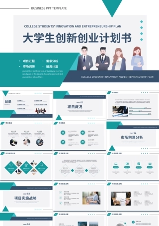 大学生创新创业项目计划书PPT模板.pptx