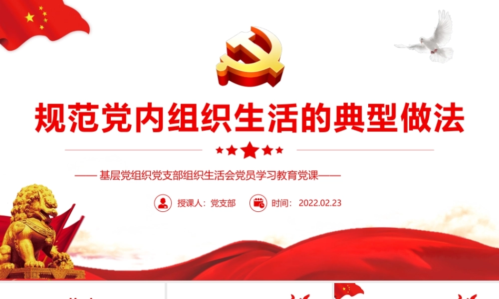 规范党内组织生活的典型做法PPT课件（带内容）.pptx