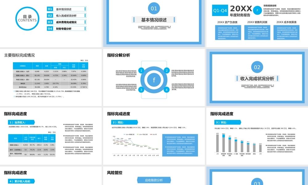 蓝色简约年度财务预算经营分析报PPT课件（带内容）.pptx