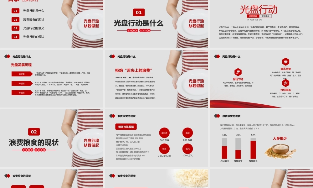 厉行节约反对浪费光盘行动主题班会PPT课件（带内容）.pptx