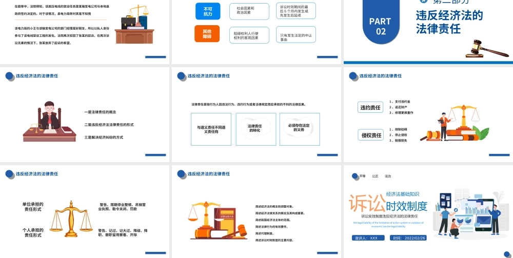 2022诉讼时效制度诉讼时效制度违反经济法的法律责任经济法基础知识PPT课件（带内容）.ppt