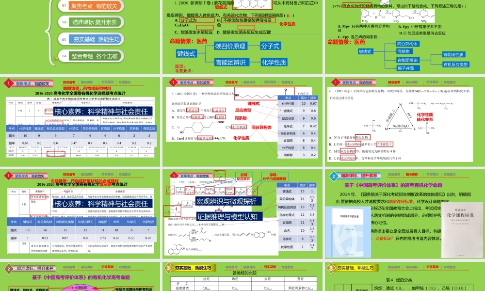2021-2022年高考有机化学命题特点研究及复习备考策略.pptx