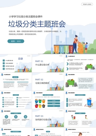学习垃圾分类主题班会PPT课件（带内容）.pptx