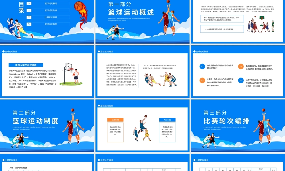 篮球历史篮球比赛详细规则动态PPT模板.pptx