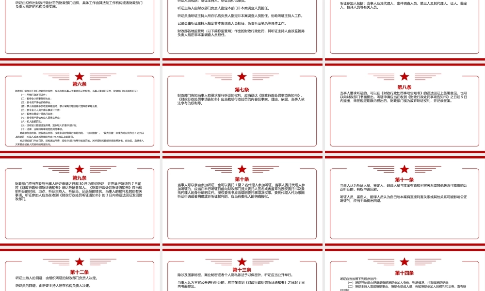 2022《财政行政处罚听证实施办法》全文学习材料PPT课件（带内容）.ppt