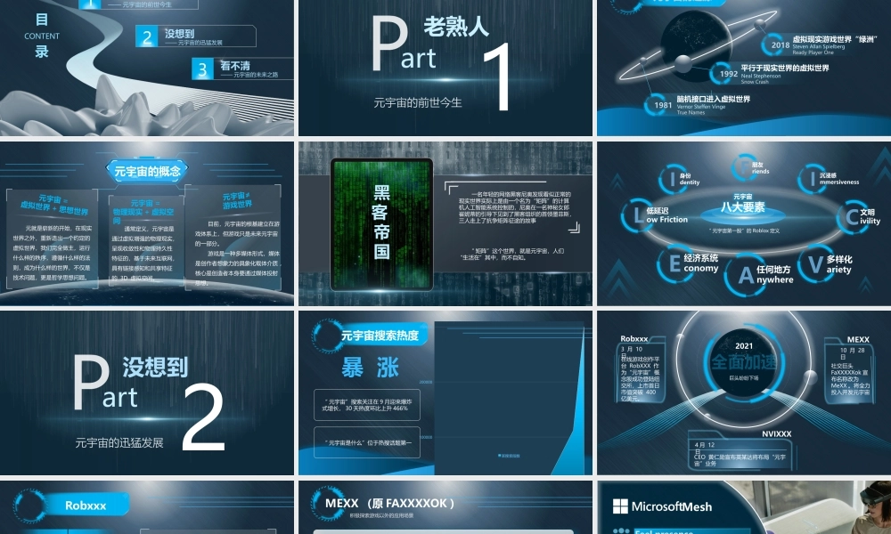 未来虚拟世界元宇宙概念介绍ppt课件（带内容）.pptx