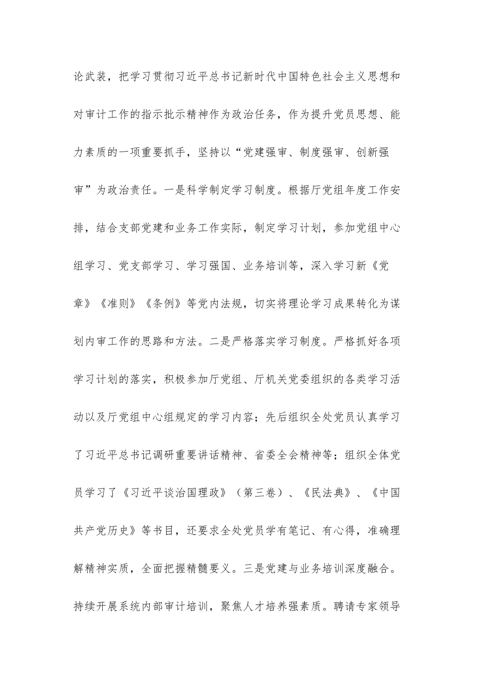 审计处党委党支部书记党建工作述职汇报材料.docx_第2页