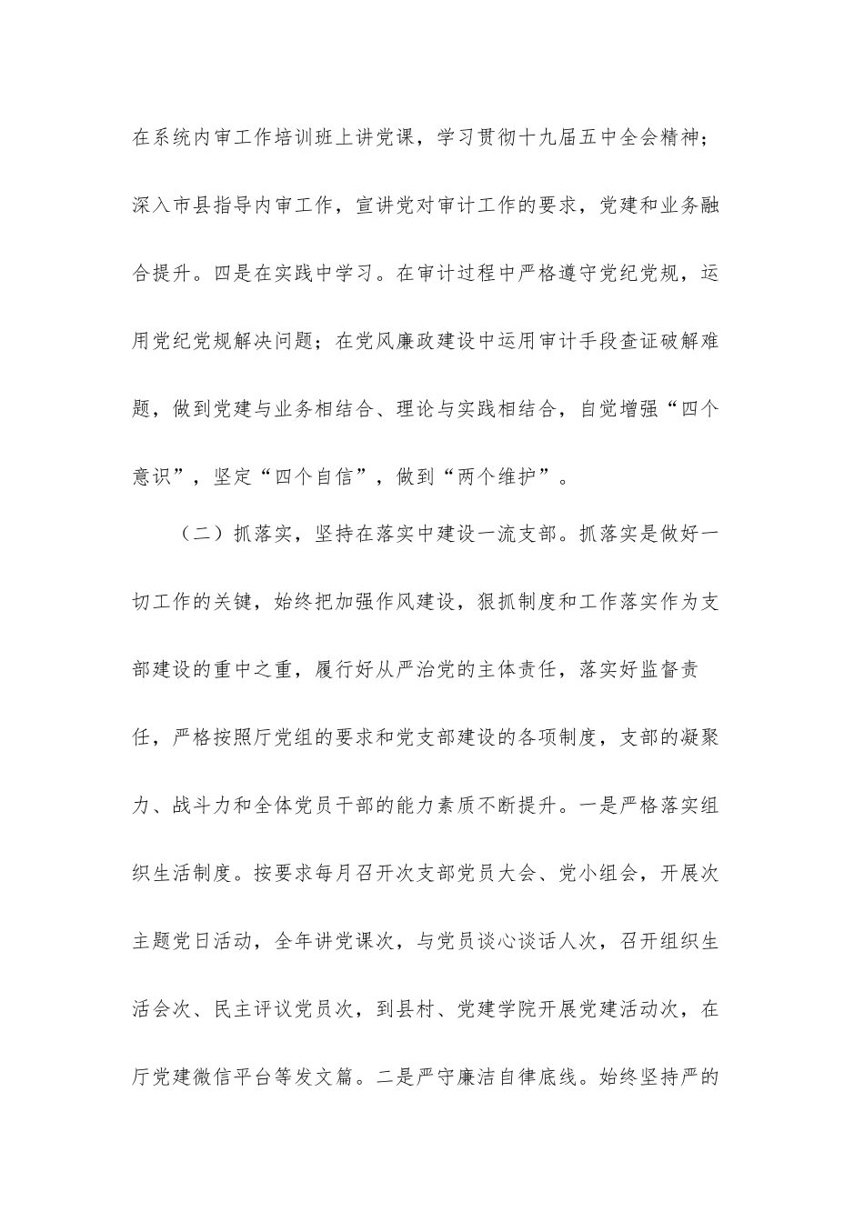 审计处党委党支部书记党建工作述职汇报材料.docx_第3页