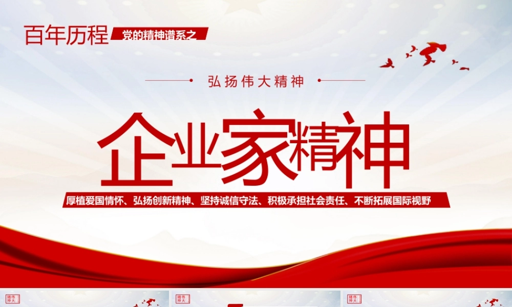 党的精神谱系企业家精神党课模板.pptx