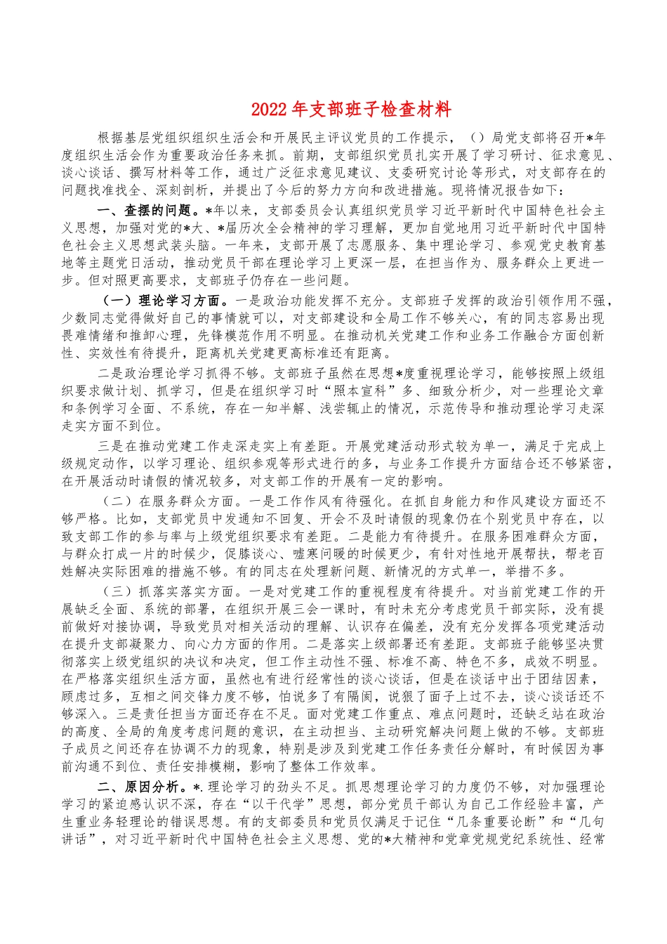 2022年支部班子检查材料.docx_第1页