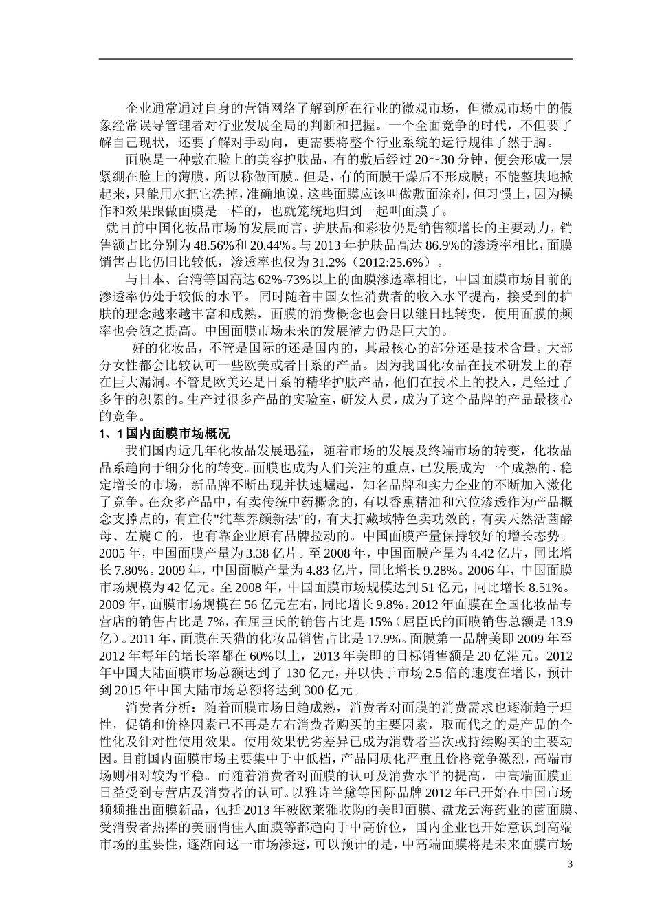 公司项目(化妆面膜)启动计划书文档.doc_第3页