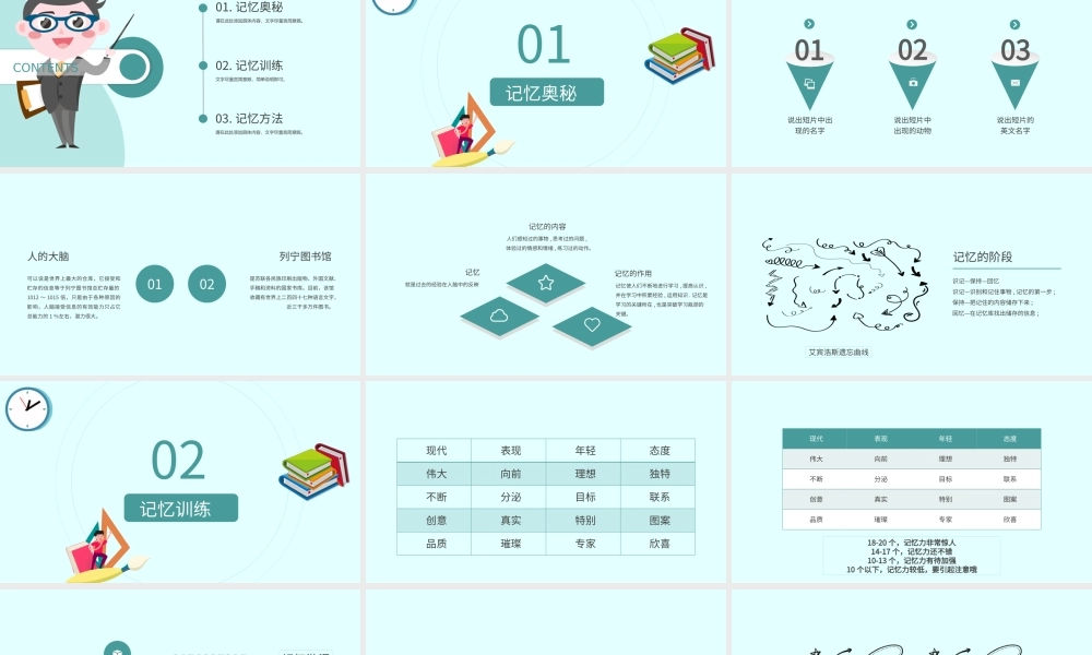 记忆力训练提升学习能力主题班会PPT模板.pptx