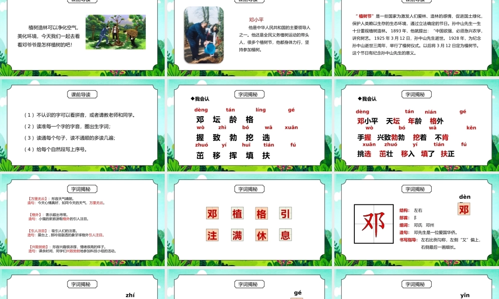部编版二年级语文下册第一单元课文《邓小平爷爷植树》PPT课件.pptx