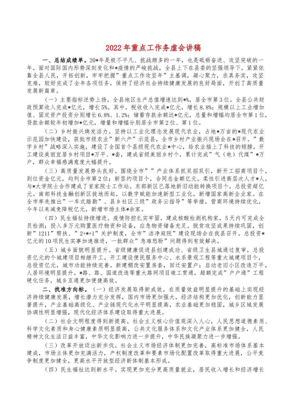 2022年重点工作务虚会讲稿.docx_第1页
