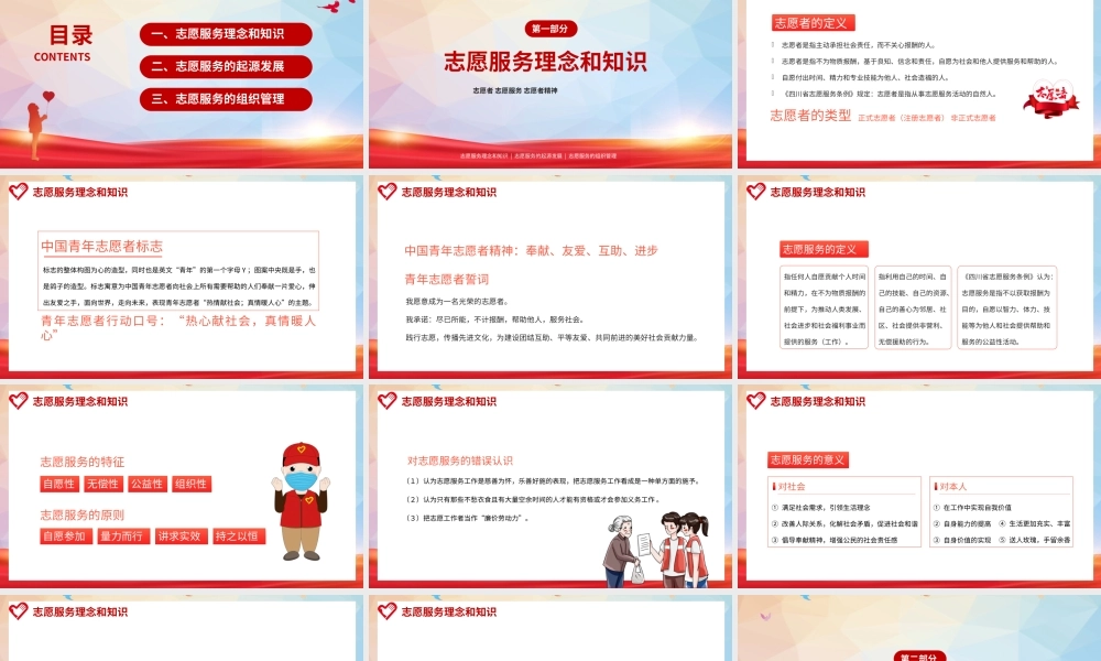 红色志愿者培训知识讲座PPT模板.pptx