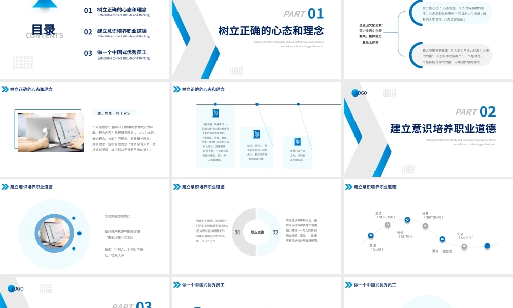 蓝色商务培养职业道德PPT.pptx