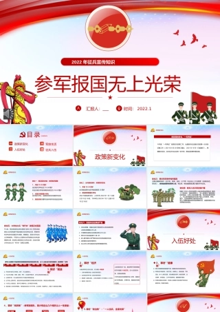 2022年征兵宣传知识PPT模板.pptx