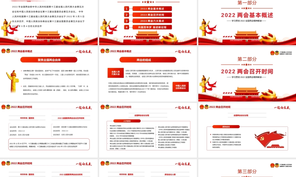 深入学习贯彻2022全国两会精神解读一起向未来PPT课件（带内容）.pptx