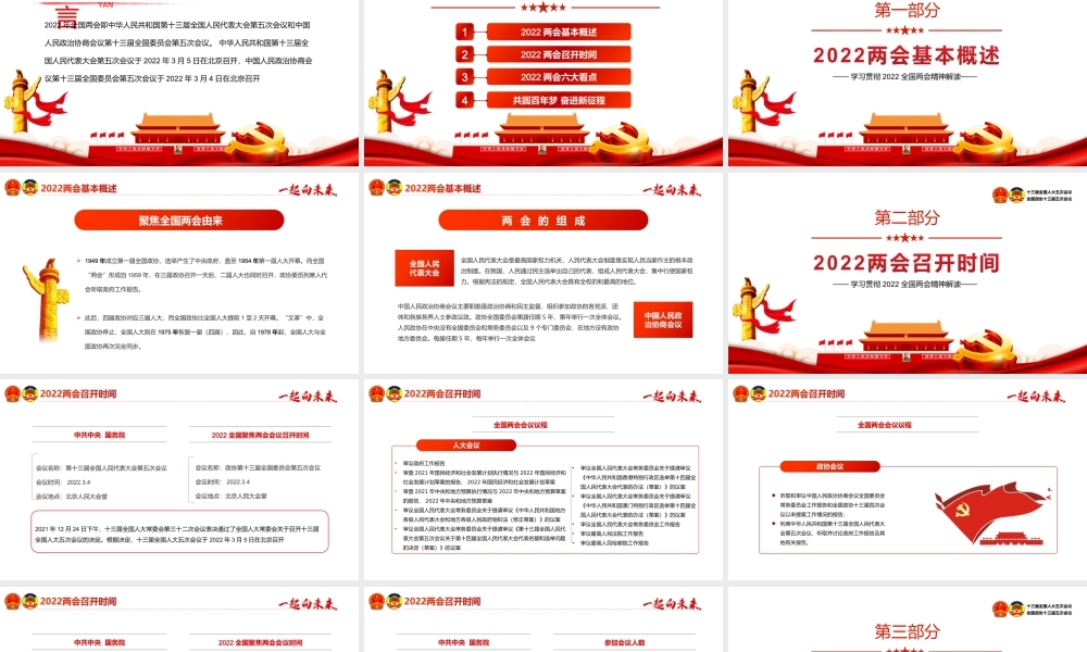 深入学习贯彻2022全国两会精神解读一起向未来PPT课件（带内容）.ppt