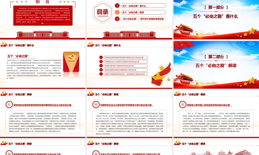 深刻认识五个必由之路奋进新的历史征程PPT课件（带内容）.ppt
