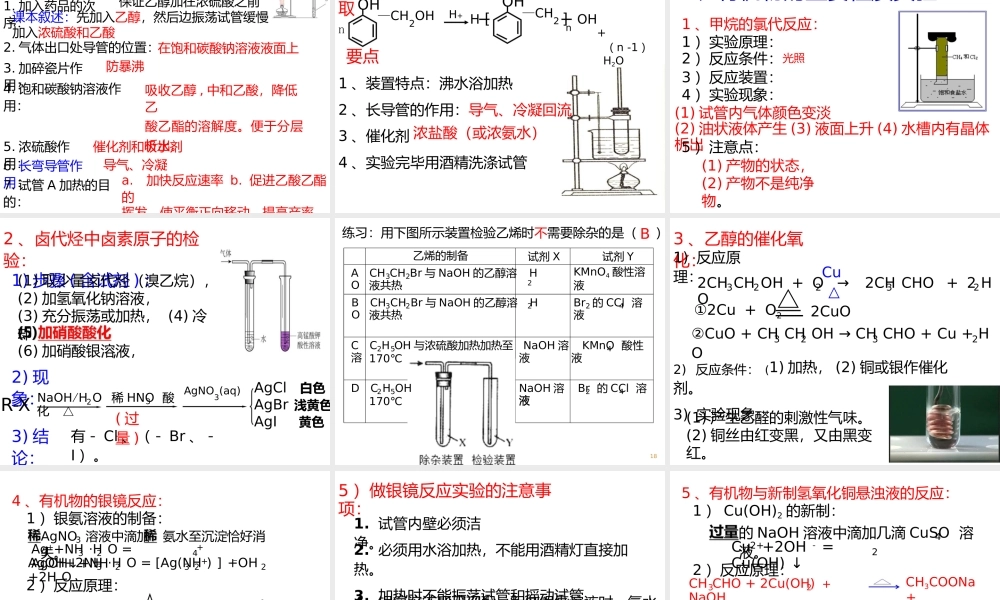 高考有机化学实验复习专题.ppt