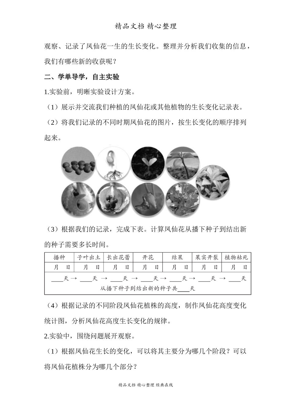 2022年教科版小学四年级下册《科学》第一单元植物的生长变化第８课时凤仙花的一生教案.docx_第2页