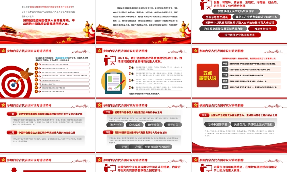 2022两会参加内蒙古代表团审议时讲话精神学习PPT课件（带内容）.pptx