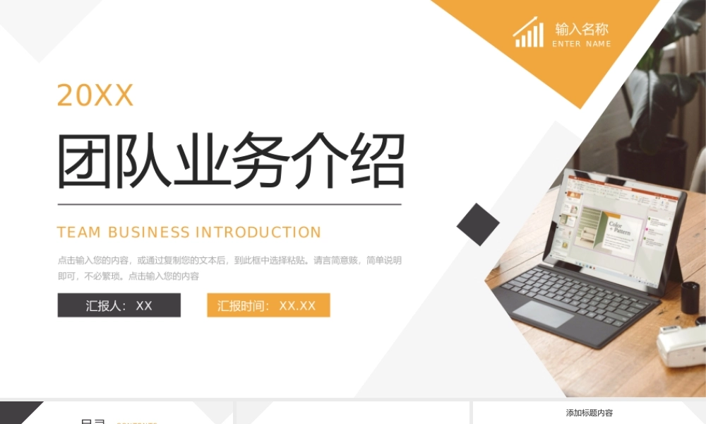 商务撞色团队业务介绍部门工作汇报PPT模板.pptx