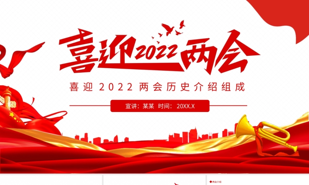 喜迎2022两会历史介绍组成动态PPT模板.pptx