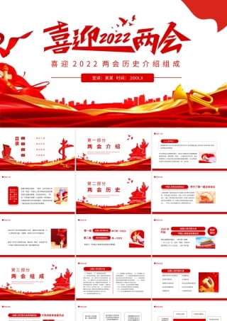 喜迎2022两会历史介绍组成动态PPT模板.pptx