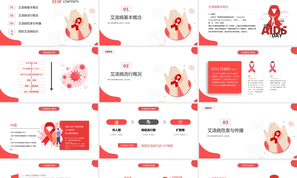 抗击艾滋从我做起预防艾滋病健康教育主题班会PPT课件（带内容）.pptx