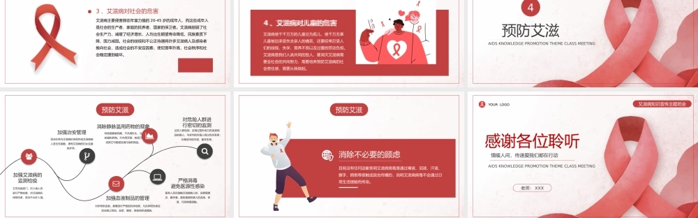 艾滋病知识宣传主题班会PPT课件（带内容）.pptx