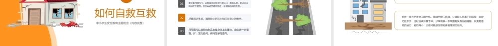 地震安全教育知识主题班会PPT课件（带内容）.pptx