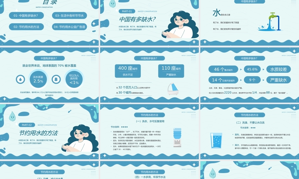 中小学节约用水主题班会PPT模板.pptx