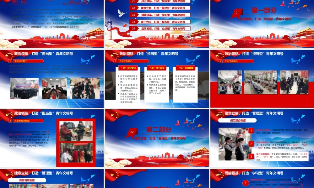 燃文明之火,铸青春之魂——XX分公司创建青年文明号活动交流材料.pptx