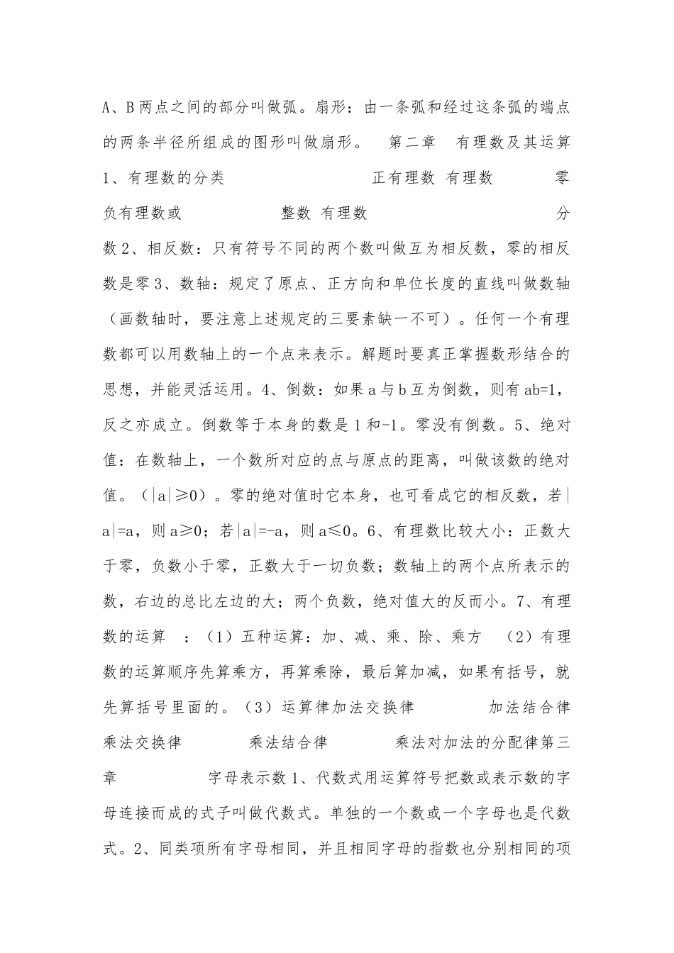 初中一年级数学总复习知识点考点总结（第一学期）_1.docx（5页）_第2页