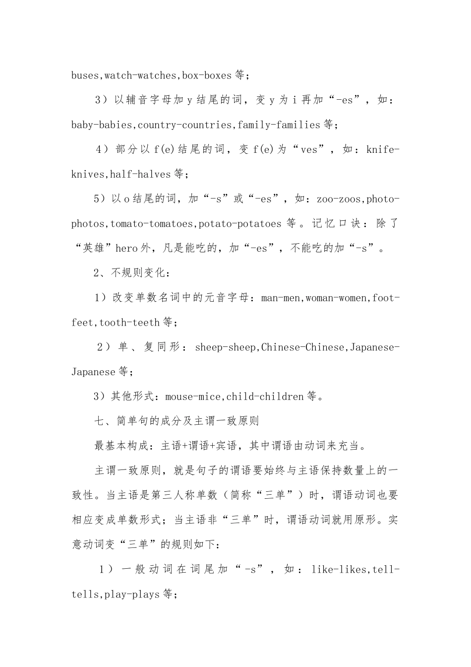 初一上英语总复习知识点考点人教版.docx（6页）_第3页