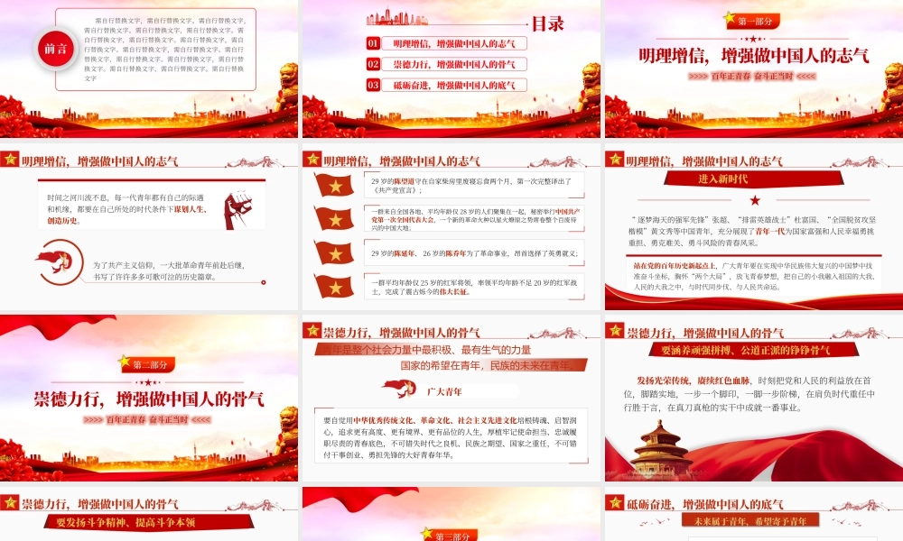 扬青春朝气担强国重任百年正青春奋斗正当时PPT课件（带内容）.pptx