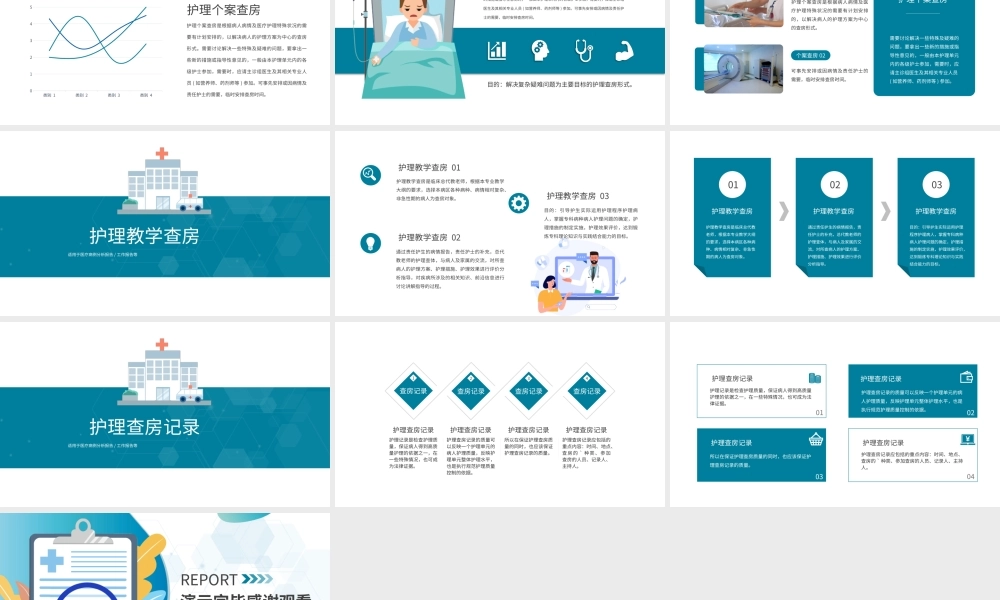 蓝色医疗护理查房报告PPT模板.pptx