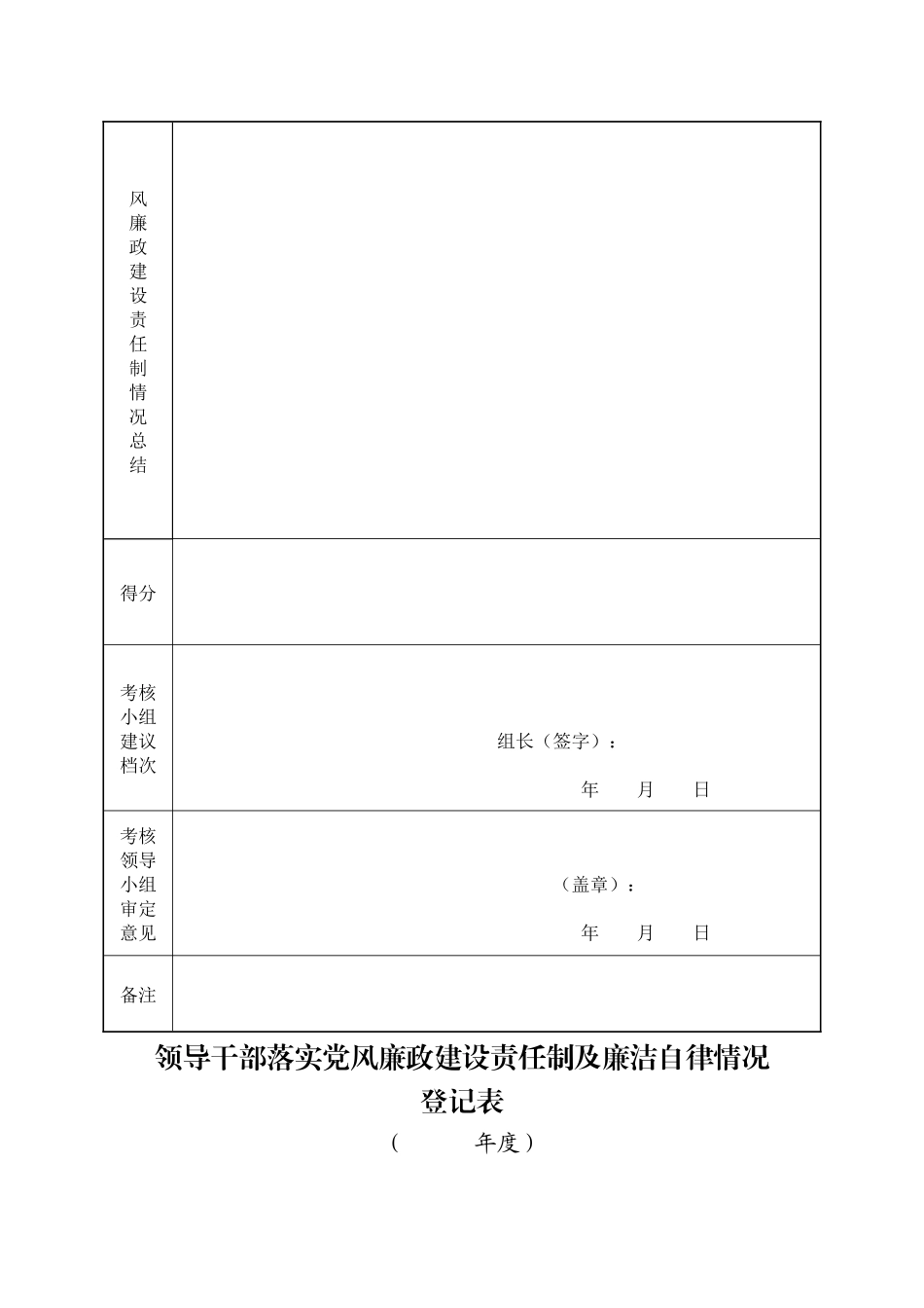 党风廉政建设年终考核相关表格.docx（7页）_第2页