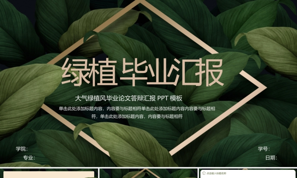 简约绿植风毕业论文答辩汇报PPT.pptx