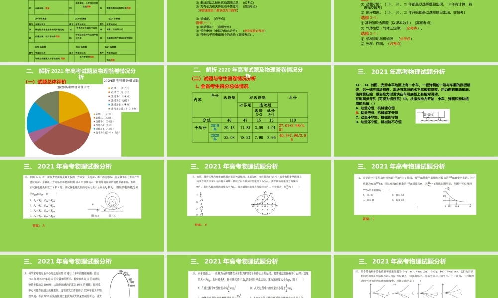 新高考评价体系下2022届高三物理二、三轮复习备考讲座.pptx