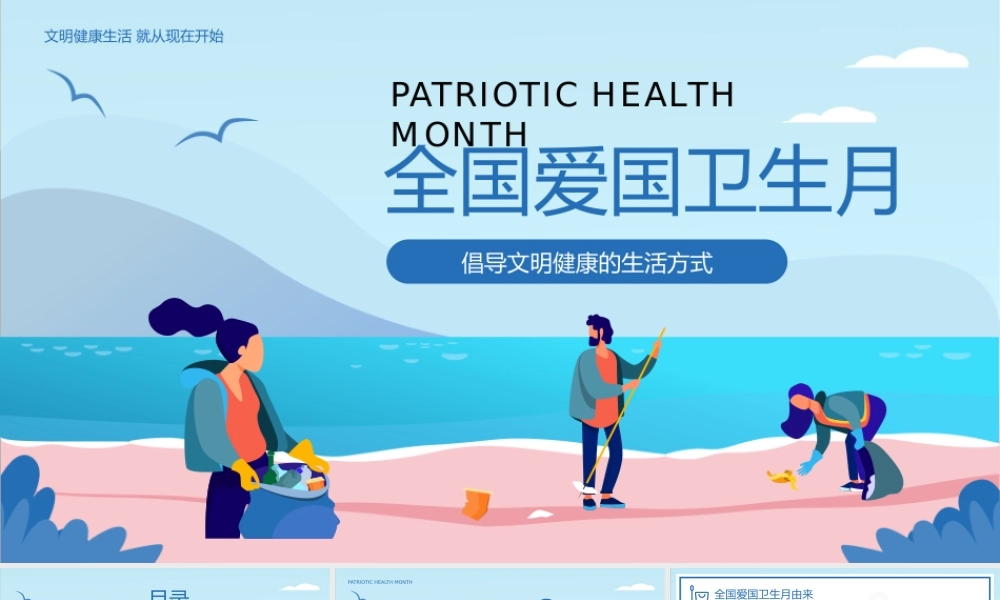 全国爱国卫生月介绍宣传PPT模板.pptx