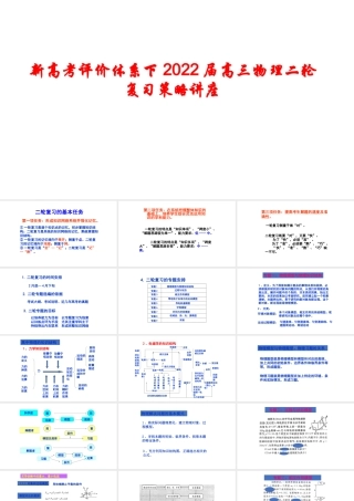 新高考评价体系下2022届高三物理二轮复习策略讲座.pptx