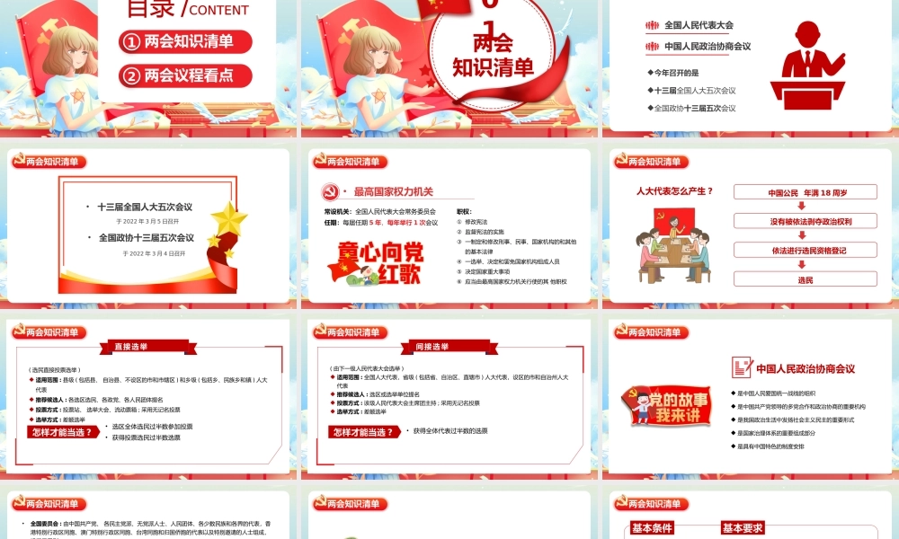 红色童心看两会2022年两会精神进校园PPT模板.pptx