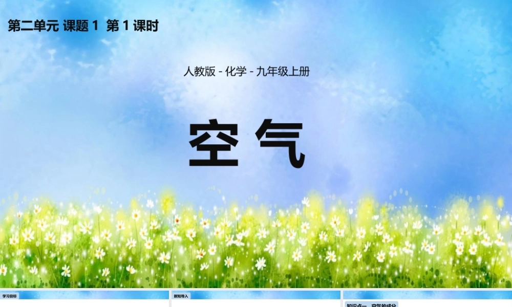 人教版初中九年级化学上册课件第2单元课题1《空气》.pptx